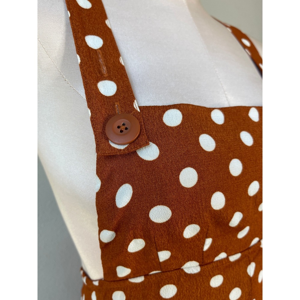Kimchi Blue Romper Brown Polka Dot Stephie Shift Romper Size Small - Picture 7 of 11